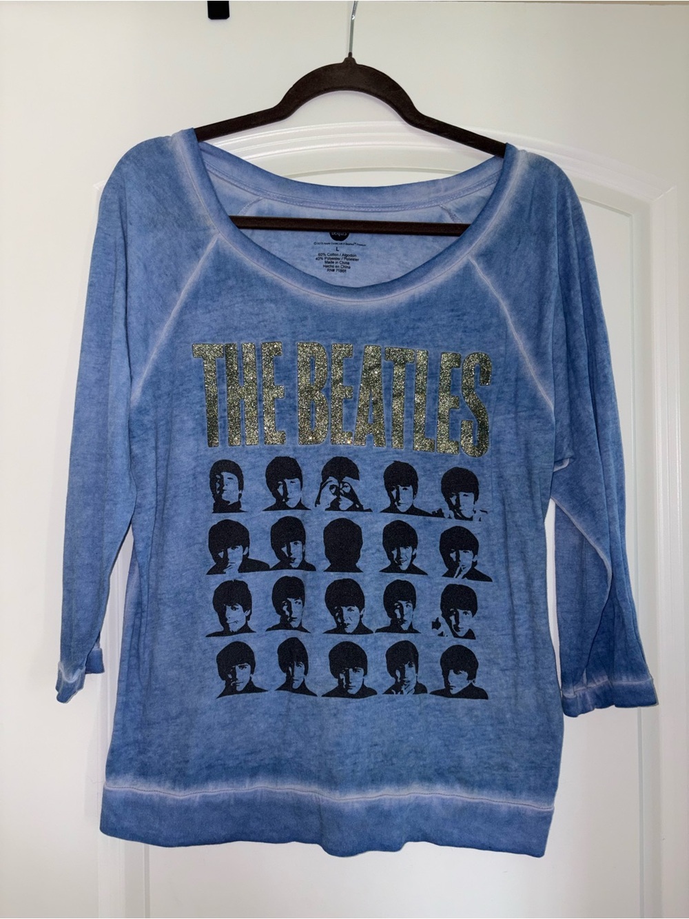 The Beatles Blue Kids Glitter Logo Pullover Sweatshirt